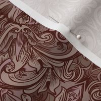 Western Scrollwork design in red wine color maroon