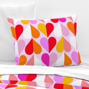 MEDIUM • Mid Mod Geometric Valentine's Hearts in Pink, Red and Orange #heartpattern #loveandkisses #lovedaypattern #midmodhearts