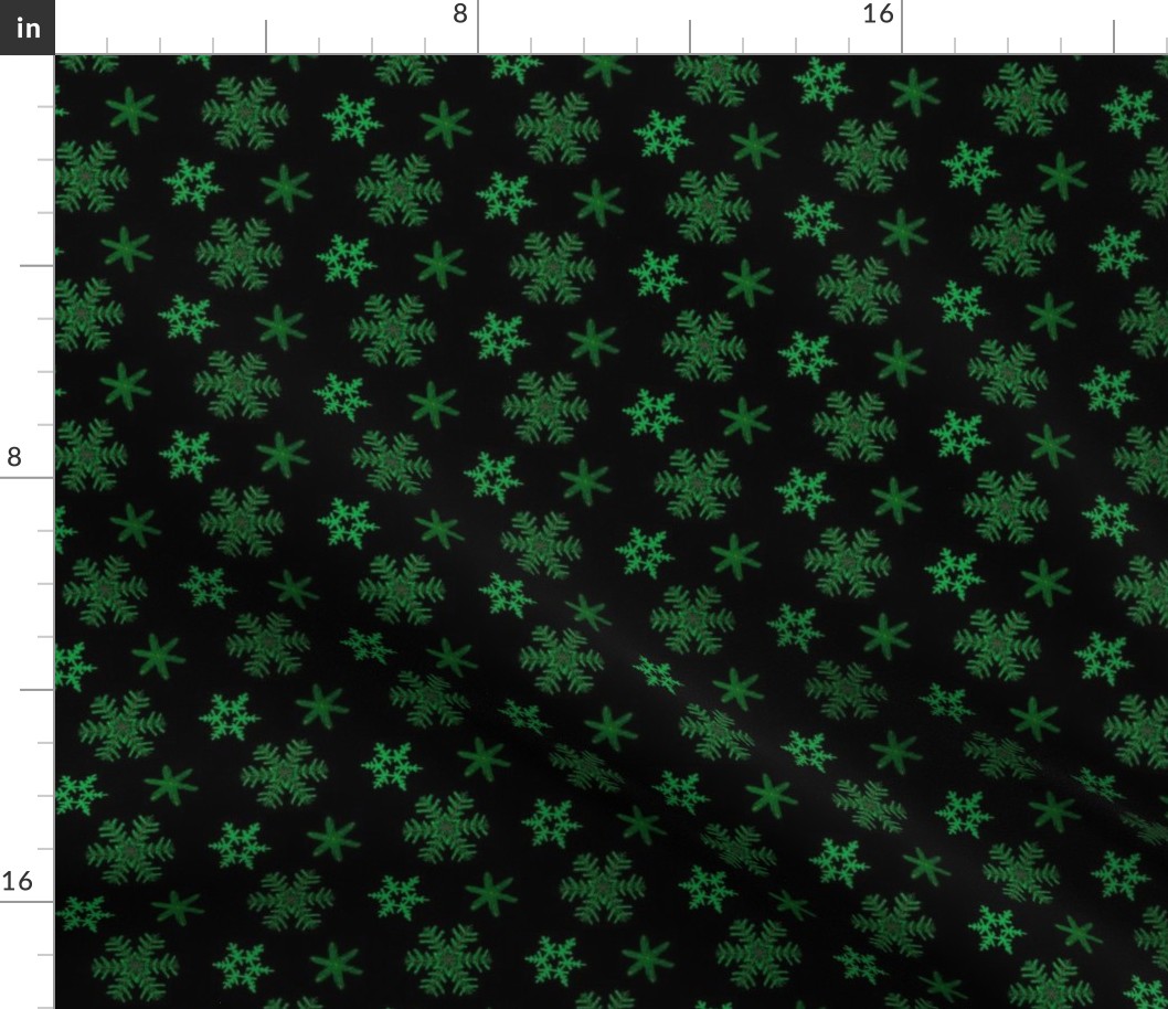 Evergreen snowflakes (black)