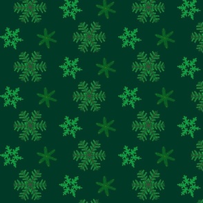 Evergreen snowflakes (green)