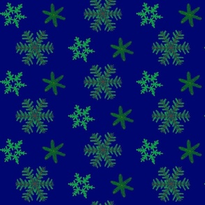 Evergreen snowflakes (blue)