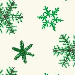 Evergreen snowflakes (white)