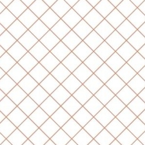 Diagonal stripes in a diamond pattern in burnt orange