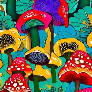 Pop art mushrooms