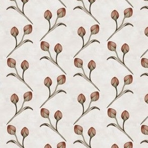 Textured plastered background with rose buds  in off white