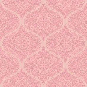 Swirl Ogee Doodle bold Peach Pink on light Peach Blender Coordinate Pattern
