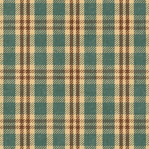 North Country Plaid - jumbo - smoky teal, buttermilk, and hickory 