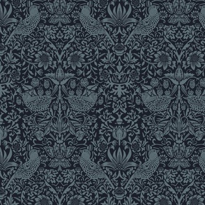 STRAWBERRY THIEF IN OLD NAVY - WILLIAM MORRIS - small repeat
