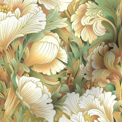 Art Nouveau Chrysanthemums - Original - Largescale