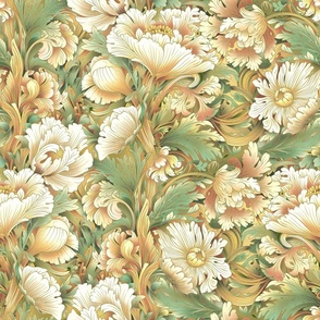 Art Nouveau Chrysanthemums - Original - Largescale