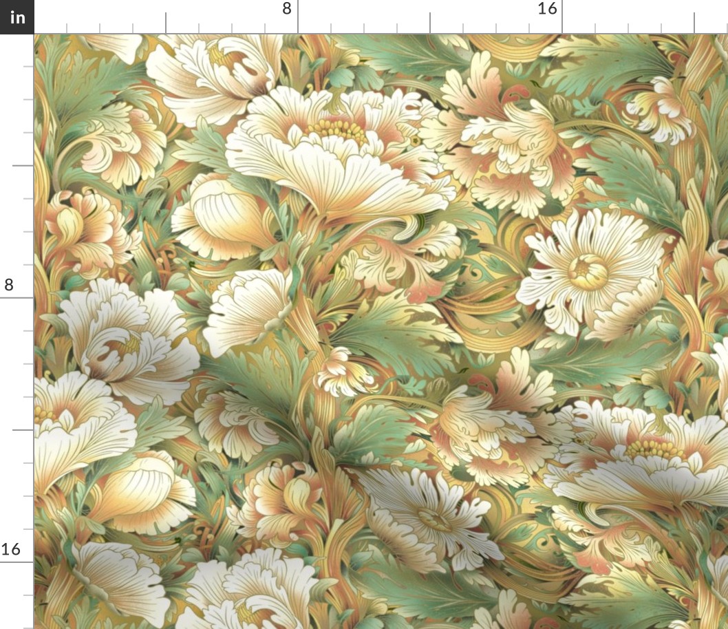 Art Nouveau Chrysanthemums - Original - Largescale