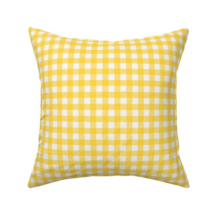 1/2 Inch Buffalo Check in Bright Yellow - Traditional Preppy Gingham