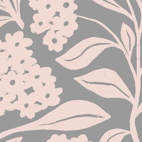 Fireweed Canadian Wildflowers  in Blue Gray | Small Version | Bohemian Style Pattern in the Woodlands