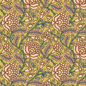 Indian Trailing Floral for Bedding - Art and Craft style