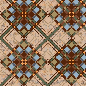 Prairie School Tile in Earth Tones