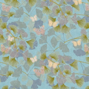 Serene Spaces-Butterflies & Ginkgo Branches-S