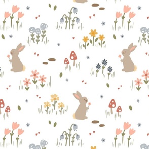 Jumbo Wildflower and Rabbits 