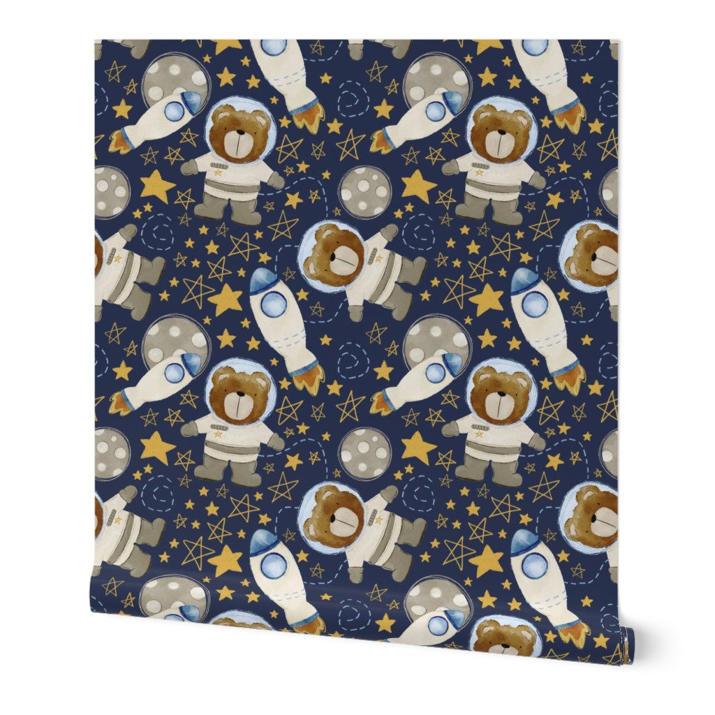 Bear in Outerspace (Navy Blue) (Small Scale)