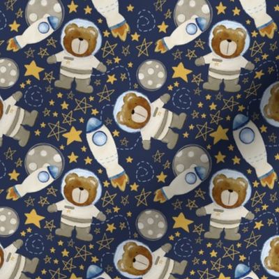 Bear in Outerspace (Navy Blue) (Small Scale)
