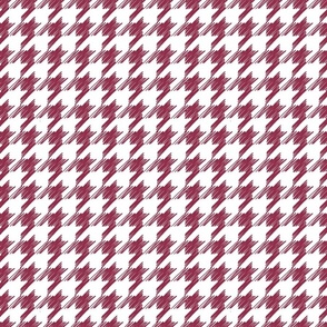Cranberry and White Houndstooth