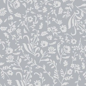 ditsy toile floral-silver