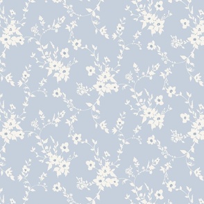 french country floral - powder blue