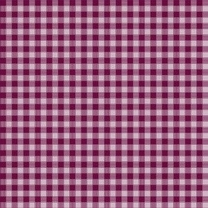 Checkered Plaid in Burgundy and lilac Small Scale Blender Fabric