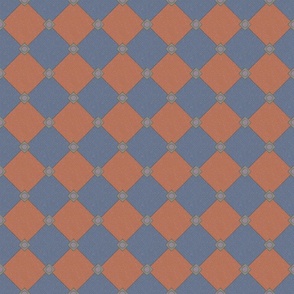 Textural Diamond Tiles (Small) - Dark Denim Blue, Rust, Hazy Purple and Dark Gray    (TBS218)