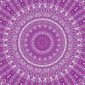 Purple on White Mandala Kaleidoscope Medallion