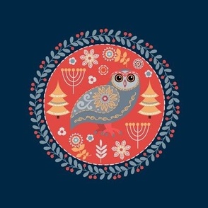 Grey Owl. Round ornament.