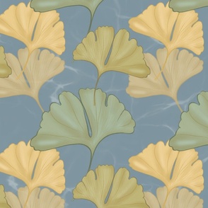 Dusty Blue Drifting Gingko (extra large) 