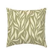 L- Sage Green Leaves - Flowing Botanicals - Cornsilk