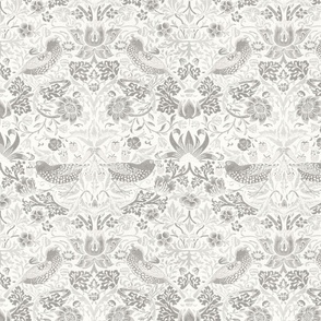 STRAWBERRY THIEF IN SOFT WOVEN NEUTRAL - WILLIAM MORRIS - small repeat