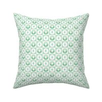 Tropical Sun Floral Checkerboard Mint Green by Jac Slade