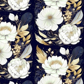 floral blooms sketched_darkblue