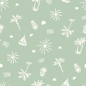 Tropical Sun Summer Days Olive Green by Jac Slade