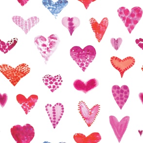 (L) Inky Boho Valentine Love Hearts Girls, Kids, Teens, Wedding, Valentine's Day