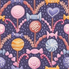 lollipops and candy fiesta - candyland collection - purple