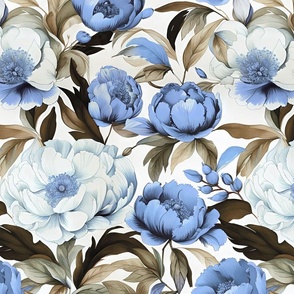 vintage blooms in blue