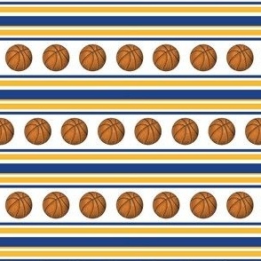 Small Scale Team Spirit Basketball Sporty Stripes in Golden State Warriors Yellow and Royal Blue