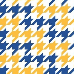Medium Scale Team Spirit Basketball Houndstooth in Golden State Warriors Yellow and Royal Blue