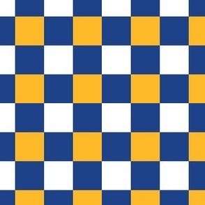 Small Scale Team Spirit Basketball Checkerboard in Golden State Warriors Yellow and Royal Blue