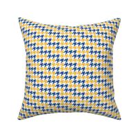 Small Scale Team Spirit Basketball Houndstooth in Golden State Warriors Yellow and Royal Blue