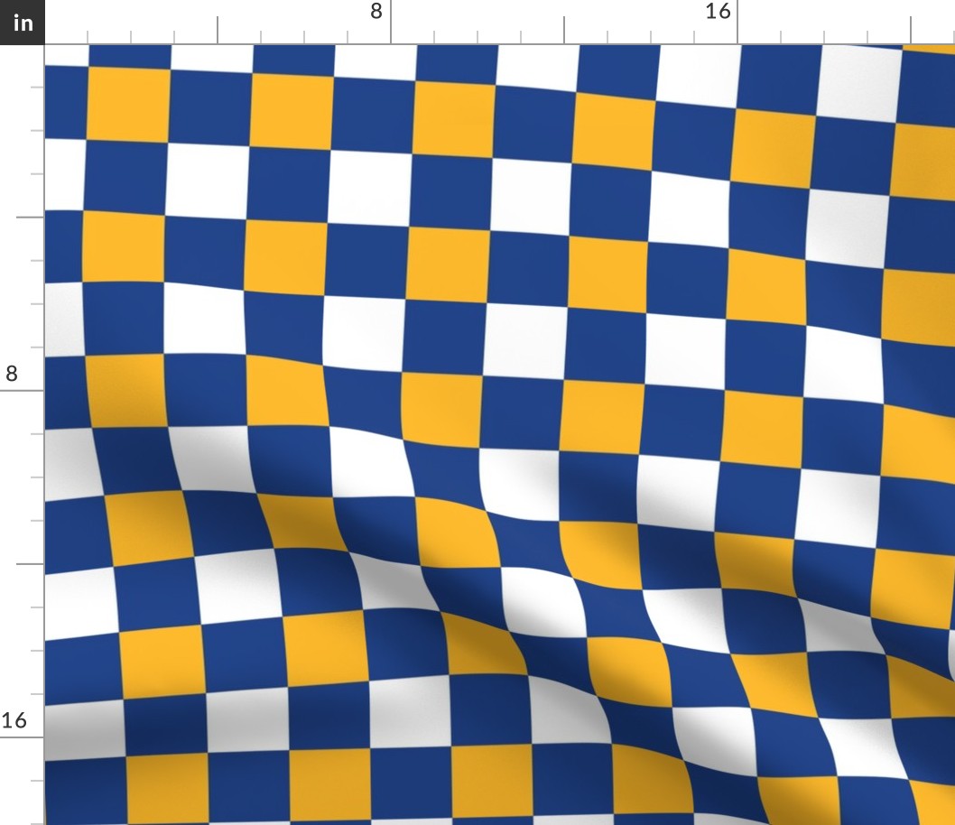 Medium Scale Team Spirit Basketball Checkerboard in Golden State Warriors Yellow and Royal Blue