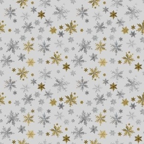 Glitter Christmas Snowflakes on Grey-Small Scale