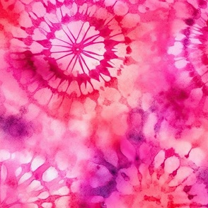 Jumbo Tie Dye Reddish Pink, and Purple Circling Swirls 