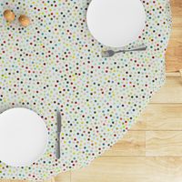 Festive Retro Polka Dots - Retro Christmas Collection - Poppy Red, Pink, Citrin, Olive, Teal on Light Sea Glass BG - SPD Collab