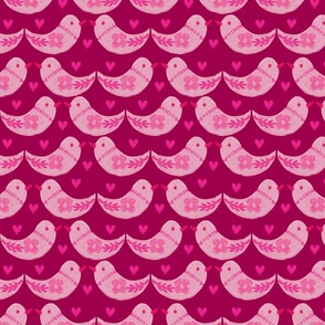 Love birds pink on dark pink