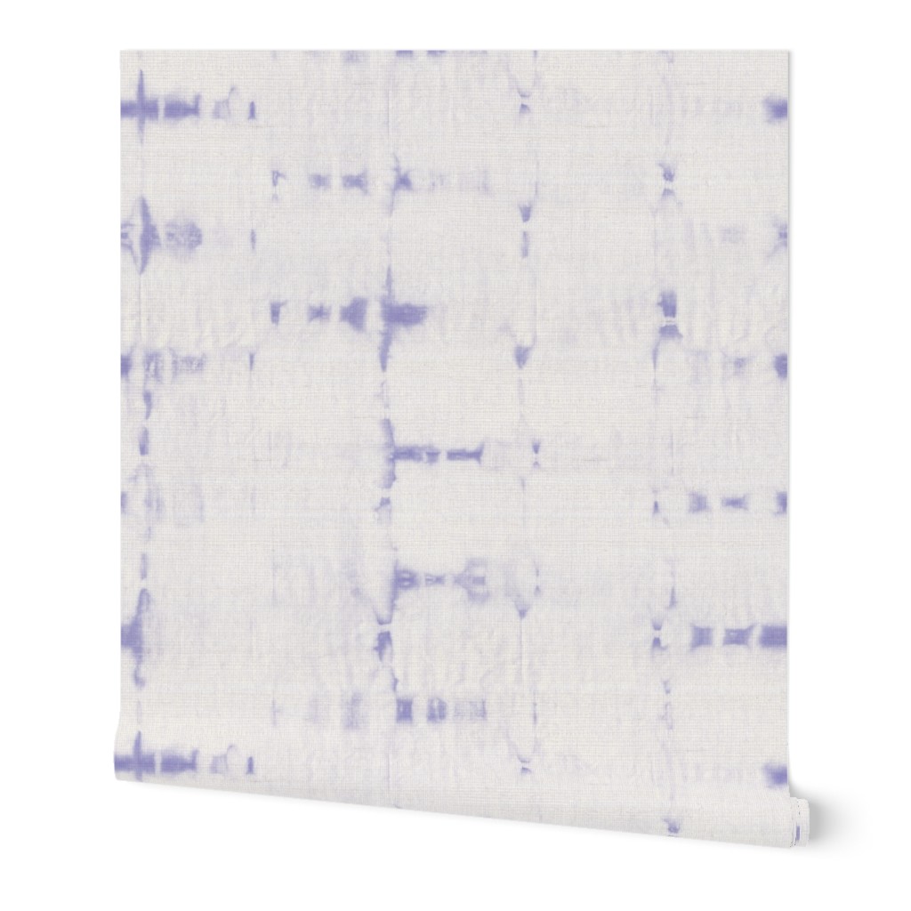 (L) Soft texture of Shibori squares - lilac and white