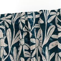 Floral Lino Cut Block Print Large Scale